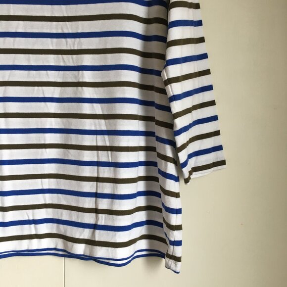 Talbots Cotton Modal Stripes & Lace Tie Up Top - Picture 4 of 14